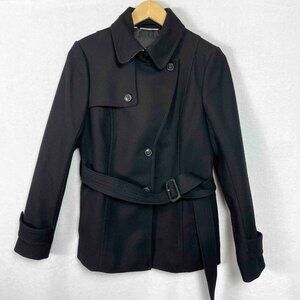 Banana Republic NWT Nova Fides Wool Coat with Belt in Black Womens Size 4